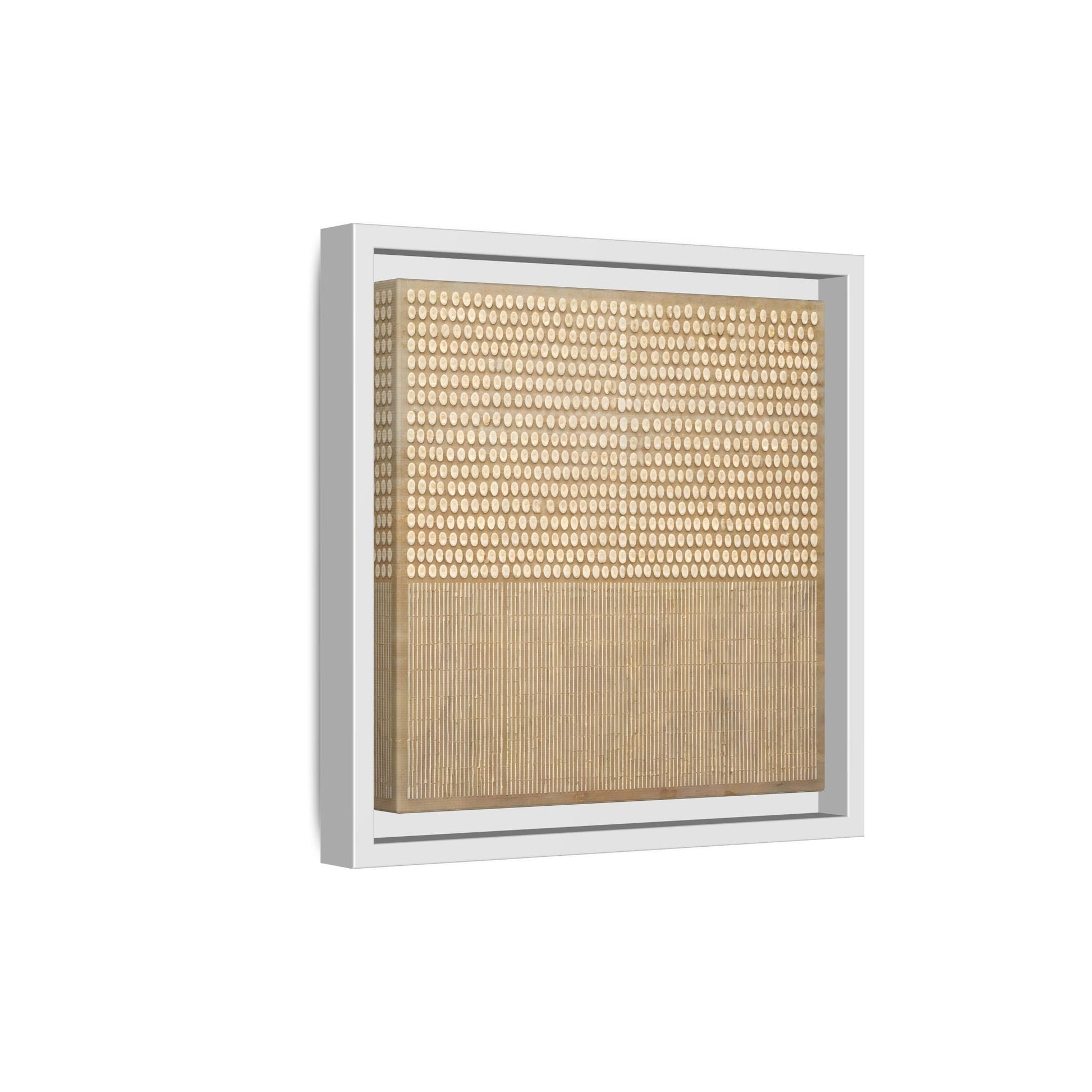 Abstract Neutral Framed Canvas Art - Minimal Beige Geometric Wall Decor - YesArtYes