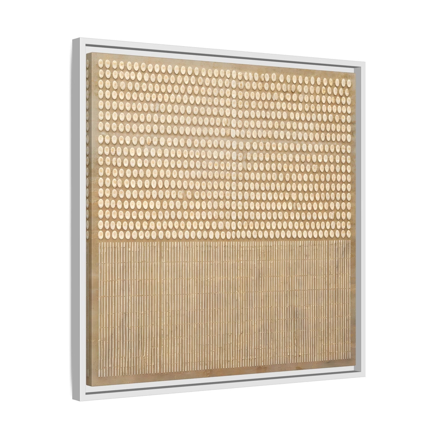 Abstract Neutral Framed Canvas Art - Minimal Beige Geometric Wall Decor - YesArtYes