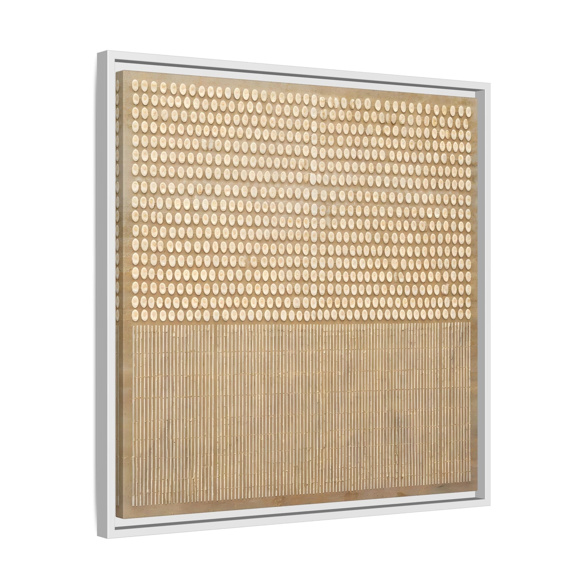 Abstract Neutral Framed Canvas Art - Minimal Beige Geometric Wall Decor - YesArtYes