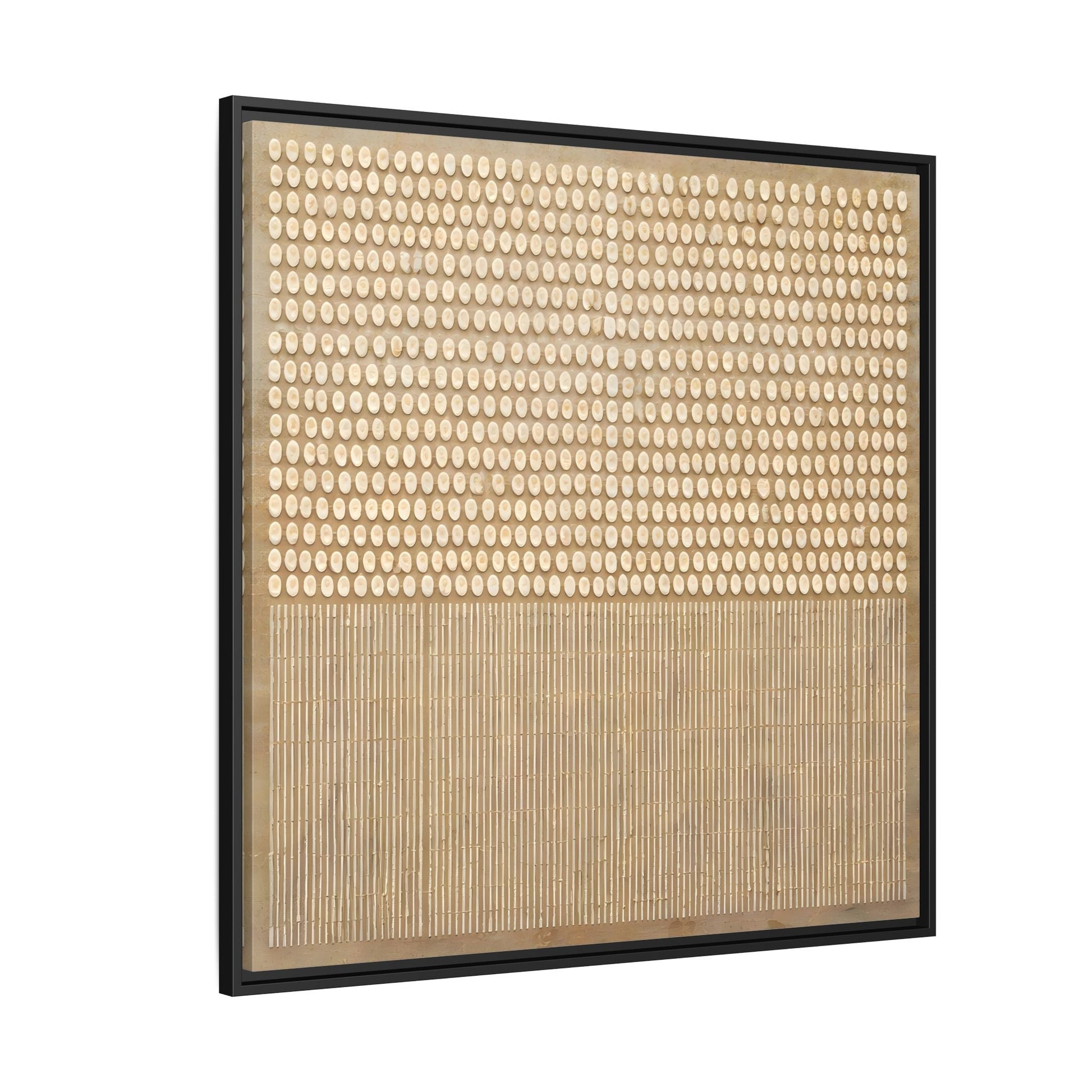 Abstract Neutral Framed Canvas Art - Minimal Beige Geometric Wall Decor - YesArtYes