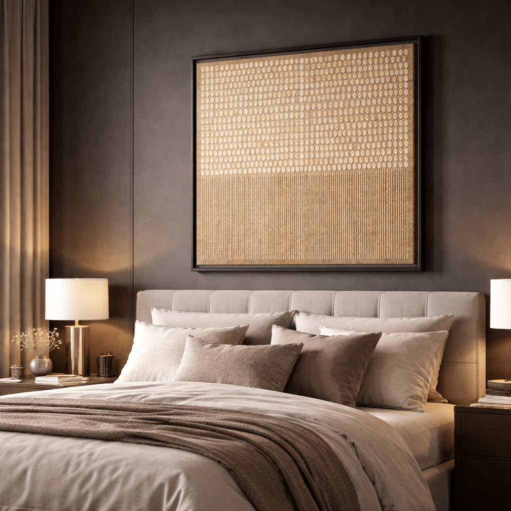 Abstract Neutral Minimal Beige Geometric - Framed Canvas Wall Art Print - YesArtYes