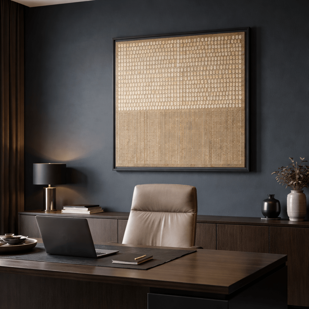 Abstract Neutral Minimal Beige Geometric - Framed Canvas Wall Art Print - YesArtYes