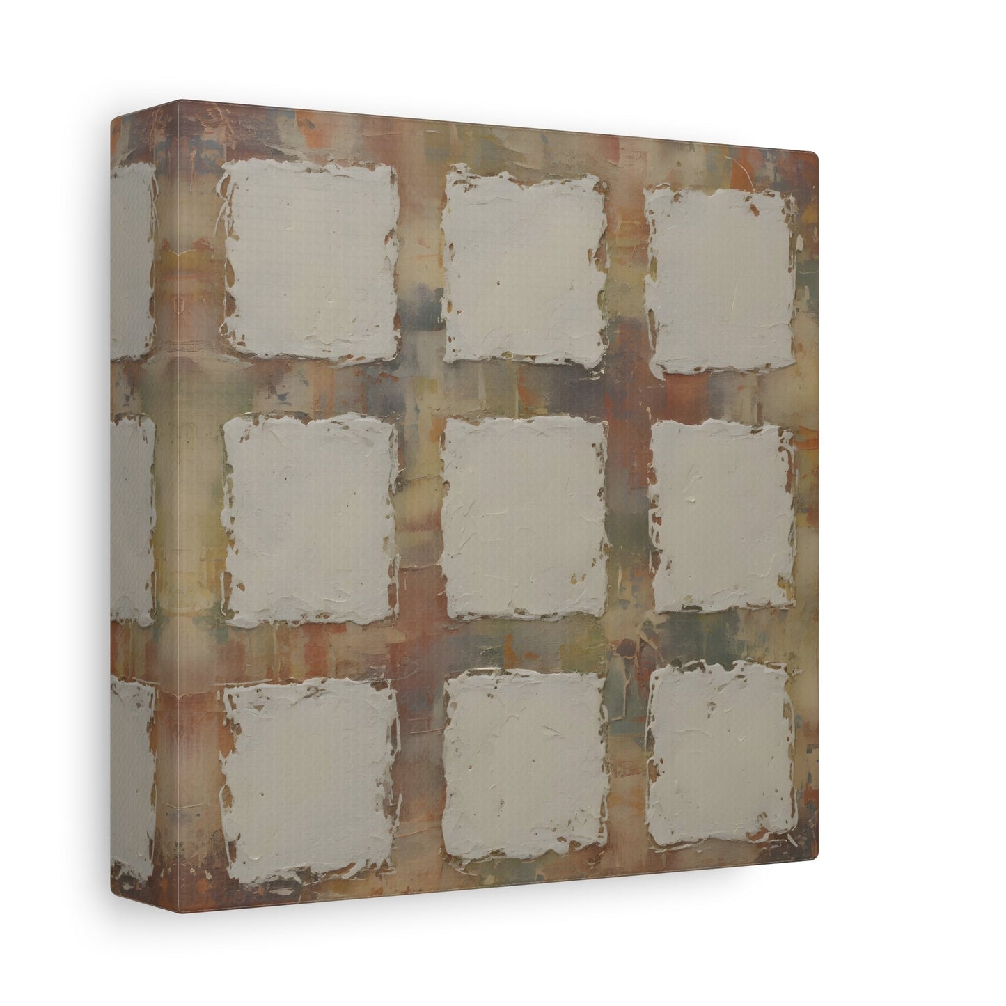 Abstract Neutral Textured Squares Wabi Sabi - Canvas Wall Art Print - YesArtYes