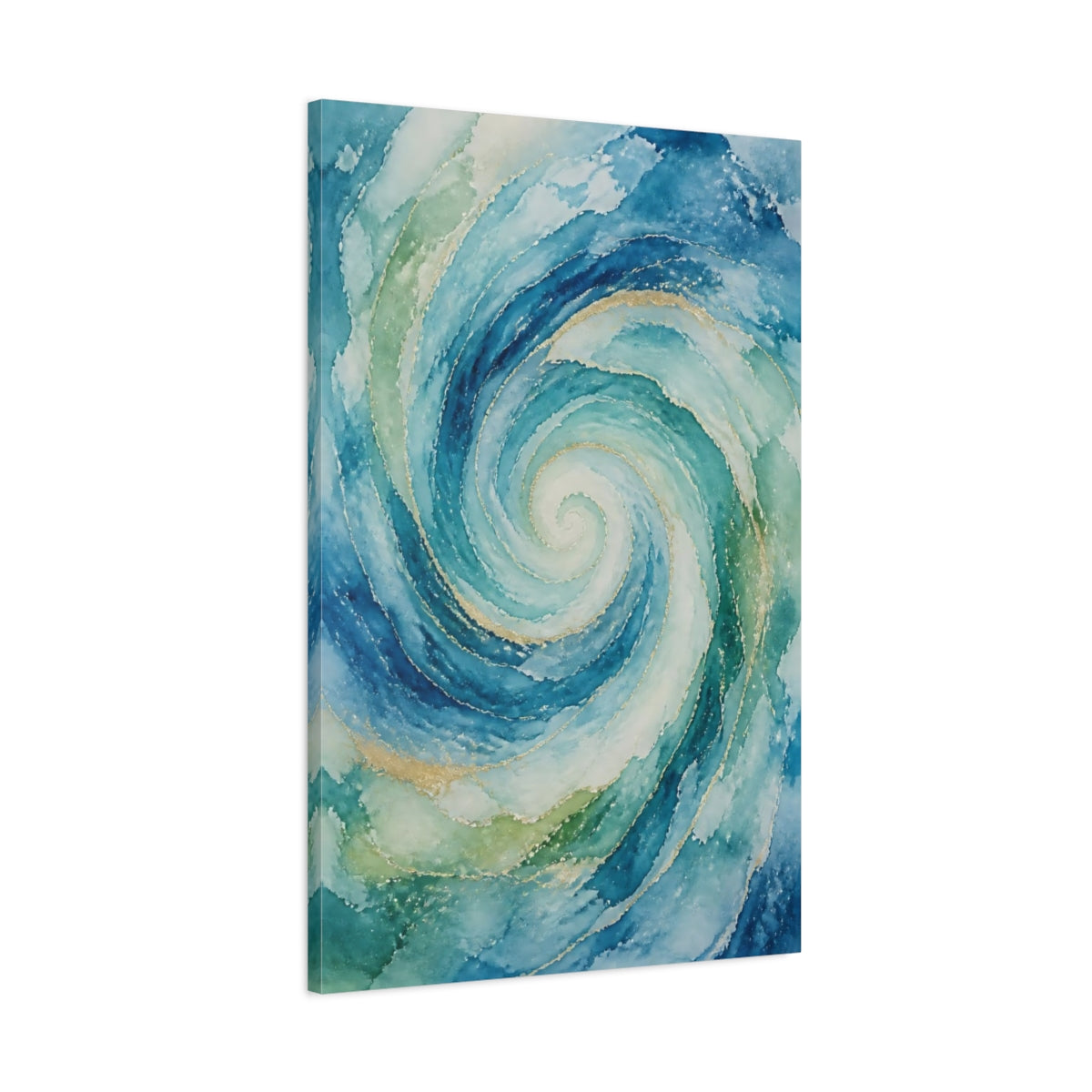 Main Mockup. Abstract Ocean Spiral shown as canvas print
