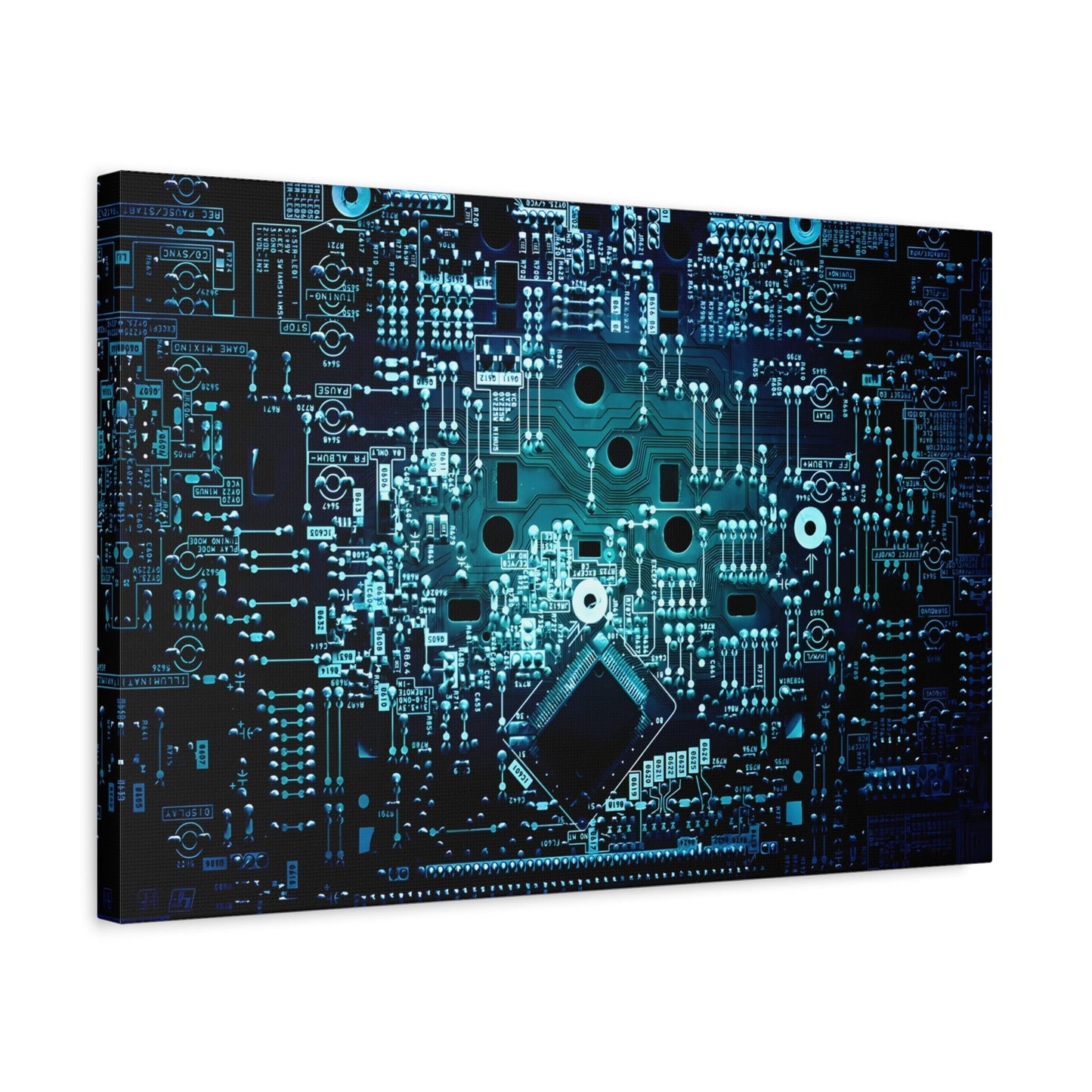 Abstract Office Tech Canvas Wall Art Print - Modern Geek Gift