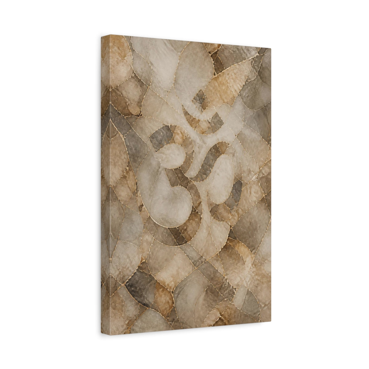 Side Mockup 4. Abstract Om Symbol shown as canvas print