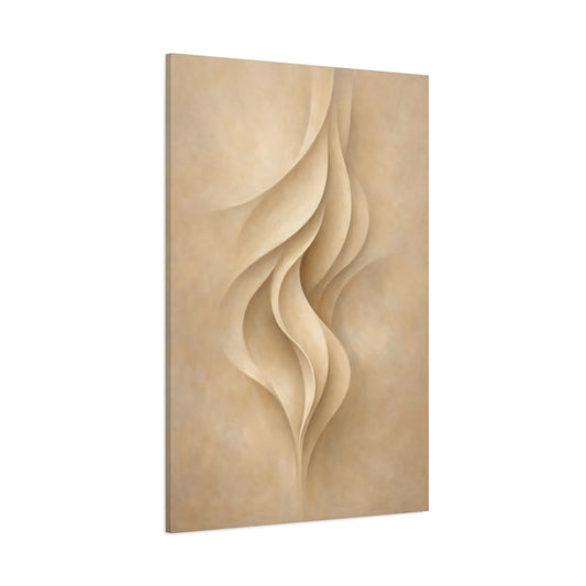 Main Mockup. Abstract Organic Curves Beige Abstract Curves shown as stretched canvas wall art