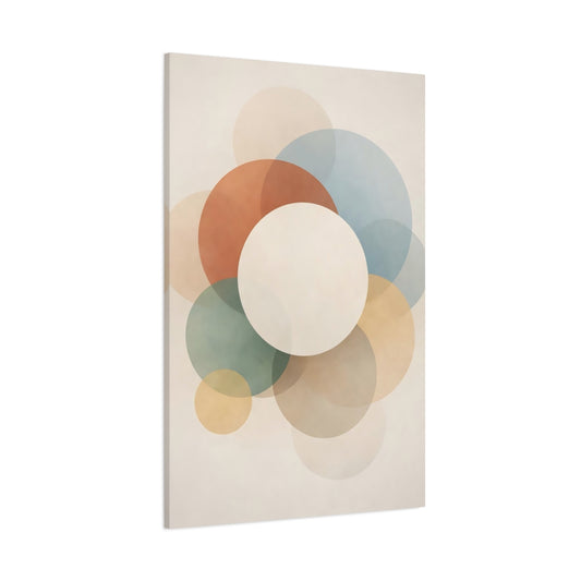 Main Mockup. Abstract Overlapping Circles Muted Geometric Circles shown as stretched canvas wall art