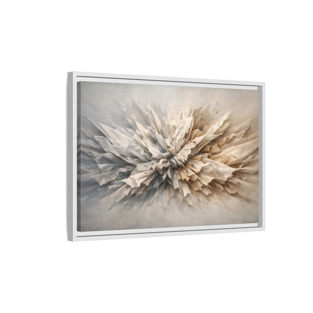Side Mockup 1. Abstract Paper Texture Neutral Texture shown as stretched canvas wall art