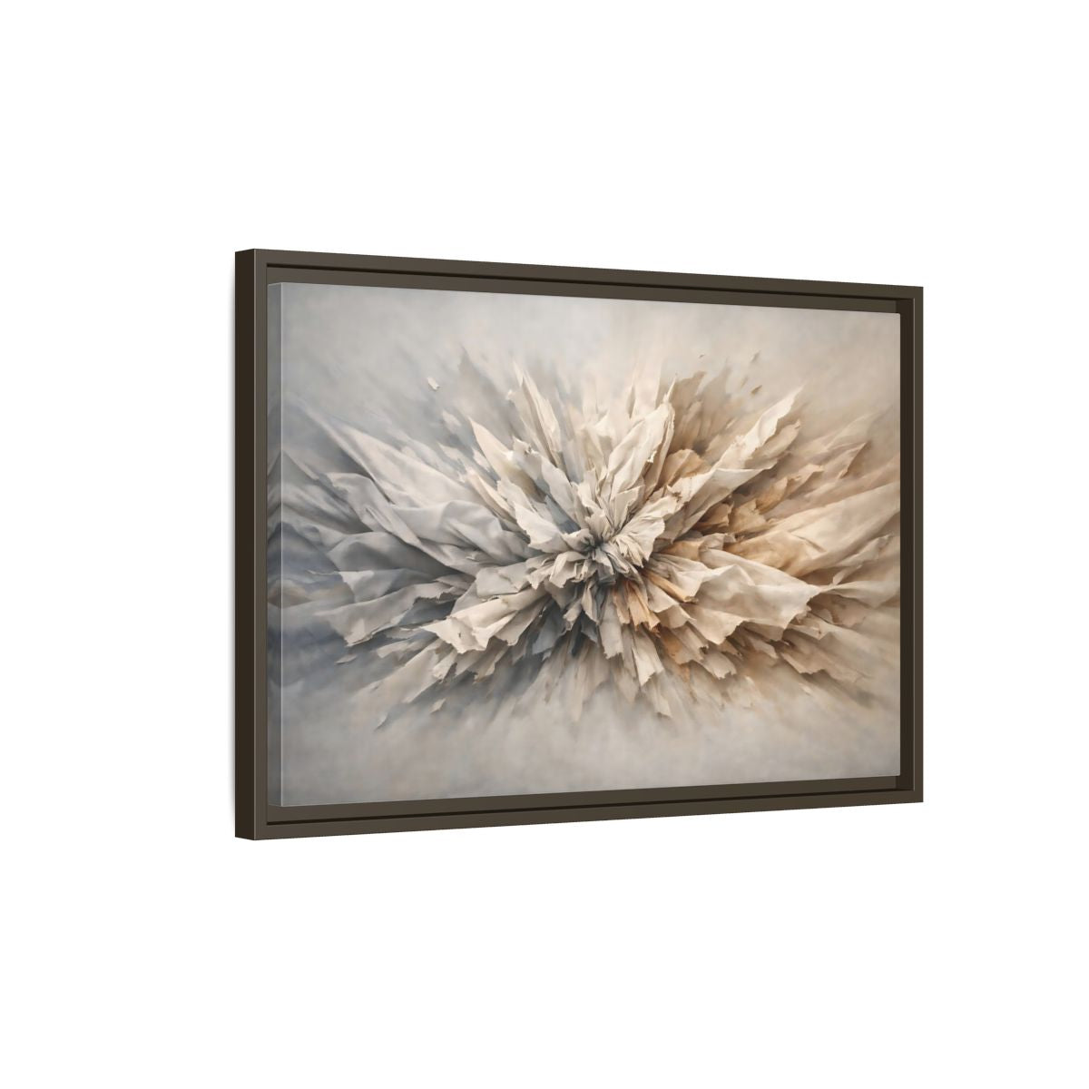 Side Mockup 2. Abstract Paper Texture Neutral Texture shown as stretched canvas wall art