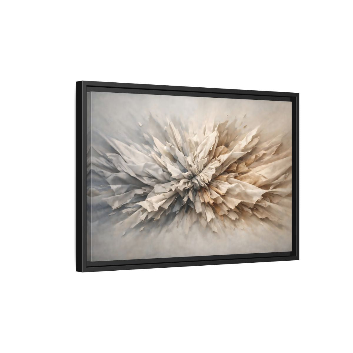 Side Mockup 3. Abstract Paper Texture Neutral Texture shown as stretched canvas wall art