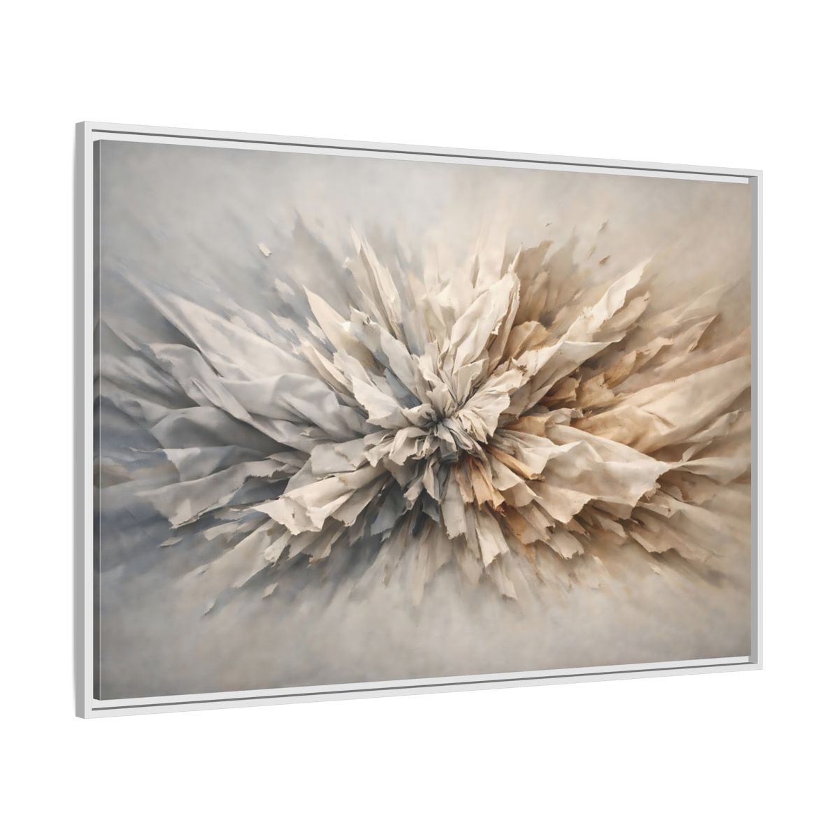 Side Mockup 7. Abstract Paper Texture Neutral Texture shown as stretched canvas wall art