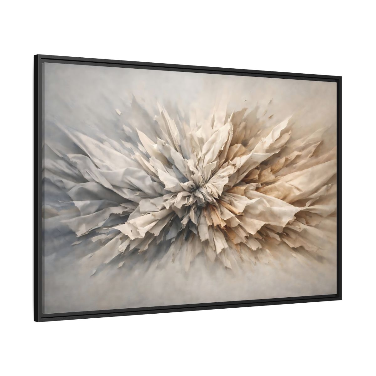 Side Mockup 12. Abstract Paper Texture Neutral Texture shown as stretched canvas wall art