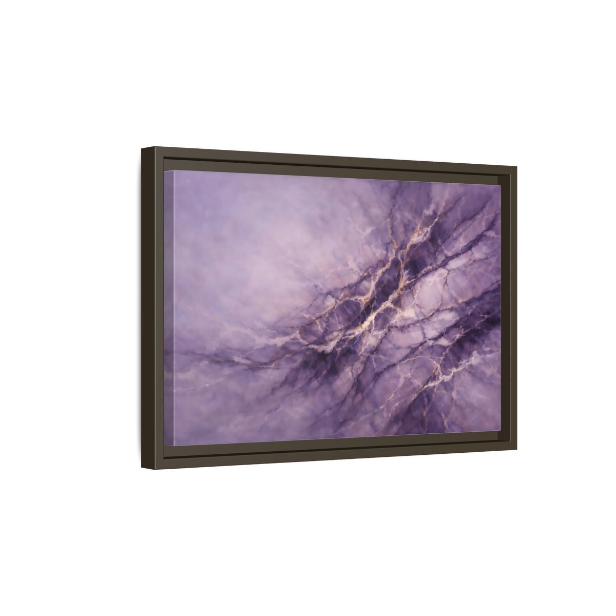 Side Mockup 5. Abstract Abstract Pattern Purple And Gold shown as stretched canvas wall art
