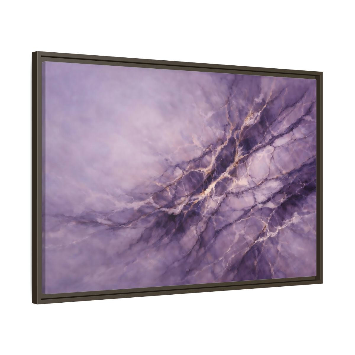 Side Mockup 9. Abstract Abstract Pattern Purple And Gold shown as stretched canvas wall art