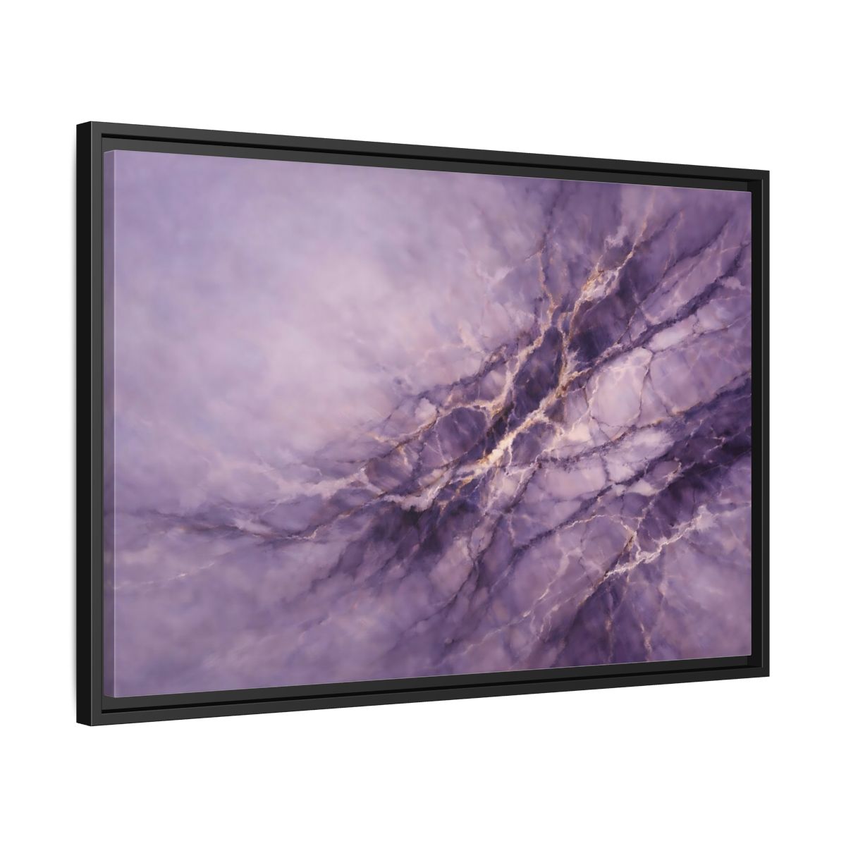 Side Mockup 14. Abstract Abstract Pattern Purple And Gold shown as stretched canvas wall art