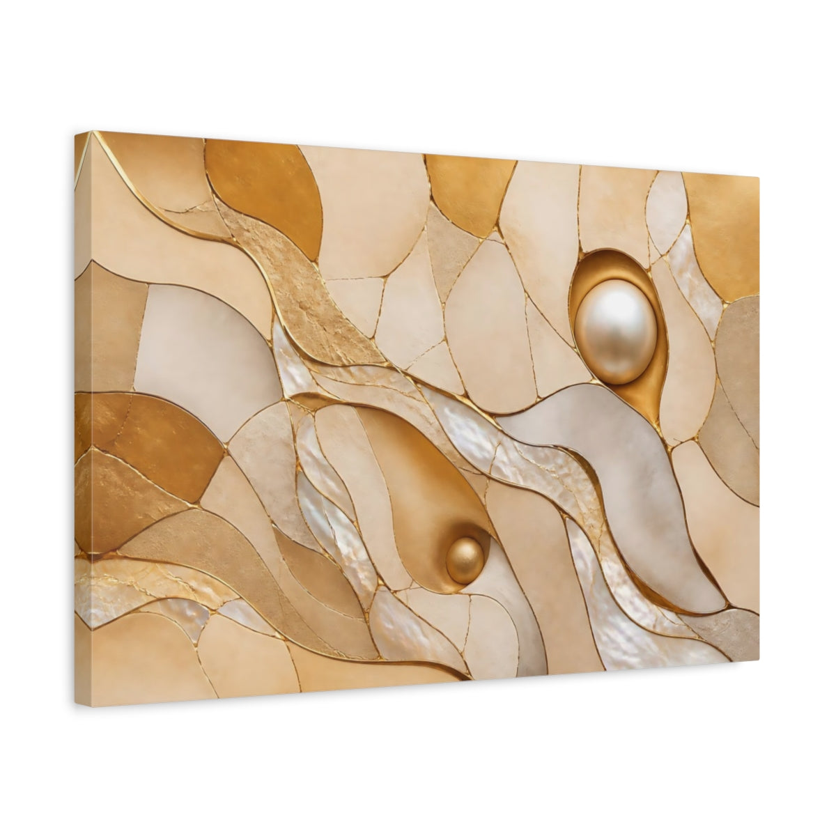 Side Mockup 3. Abstract Pearl Flow shown as canvas print