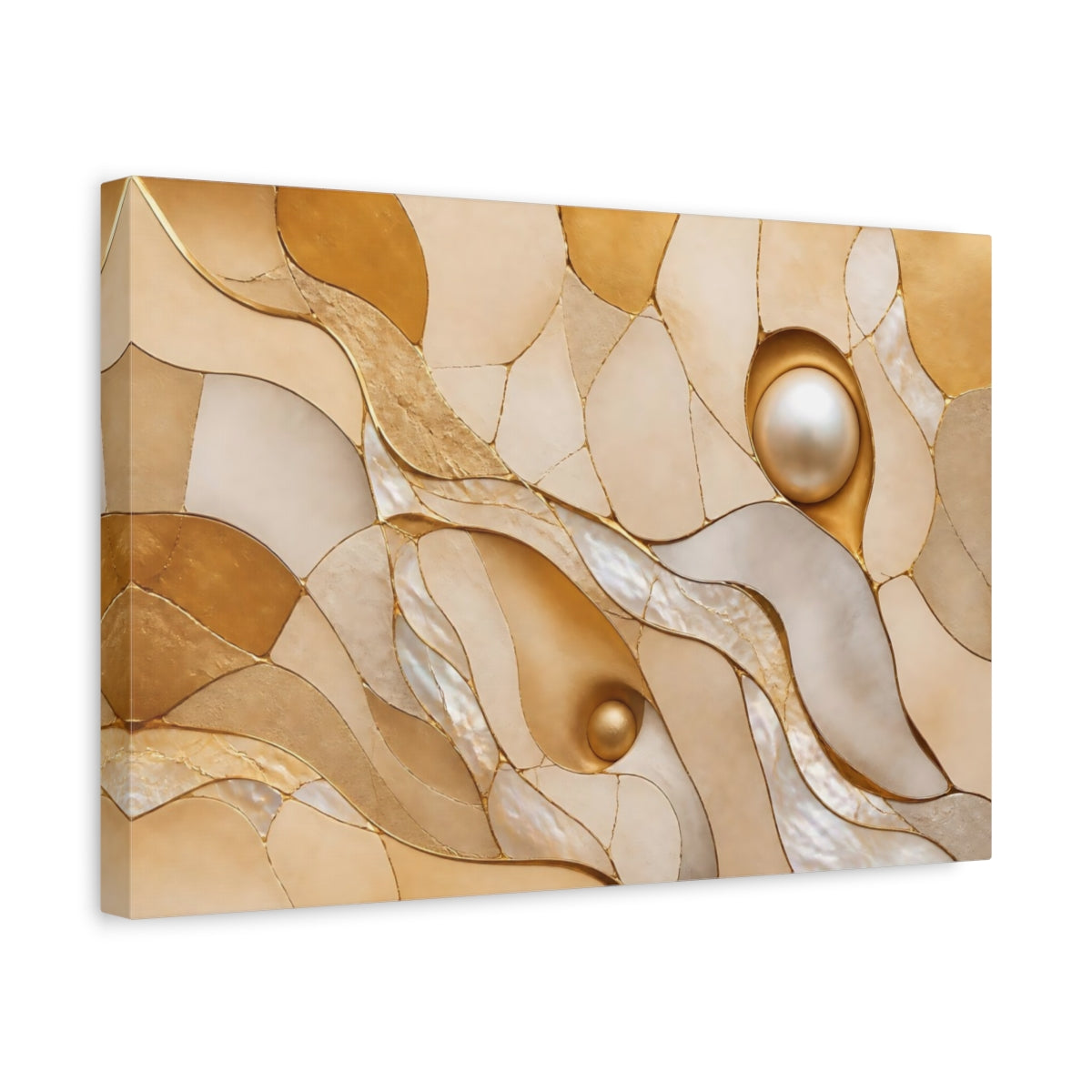 Side Mockup 4. Abstract Pearl Flow shown as canvas print