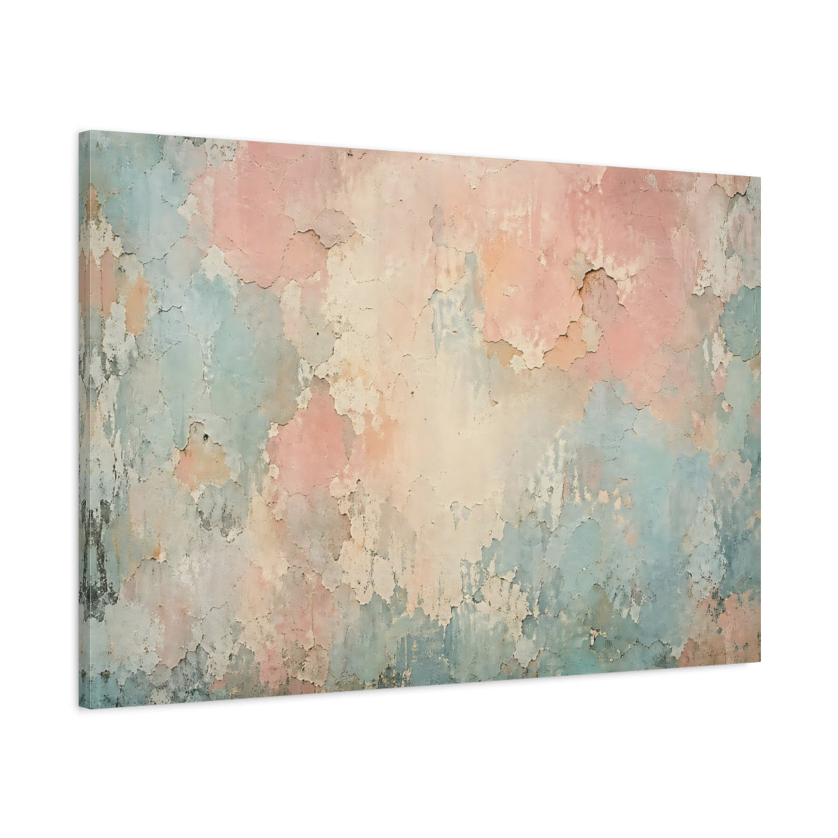 Main Mockup. Abstract Peeling Paint Pastel Wall Texture shown as stretched canvas wall art
