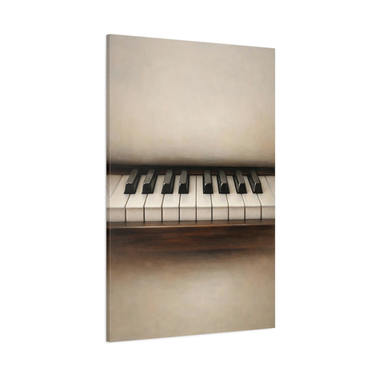 Main Mockup. Abstract Piano Keys Piano Keys Brown shown as stretched canvas wall art
