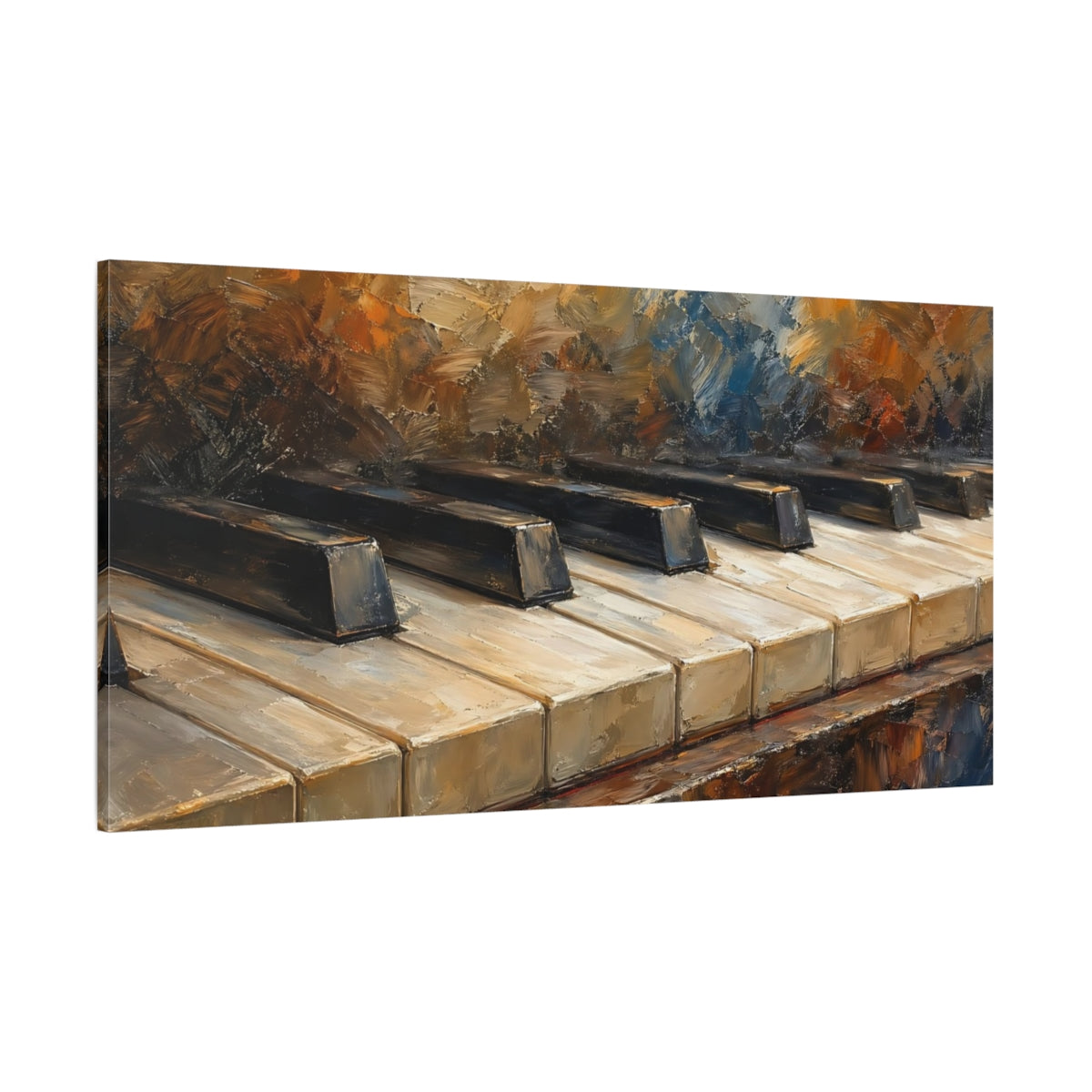 Side Mockup 2. Abstract Piano Keys Textured Piano Keys shown as stretched canvas wall art
