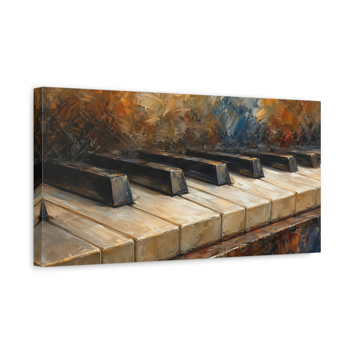Side Mockup 3. Abstract Piano Keys Textured Piano Keys shown as stretched canvas wall art