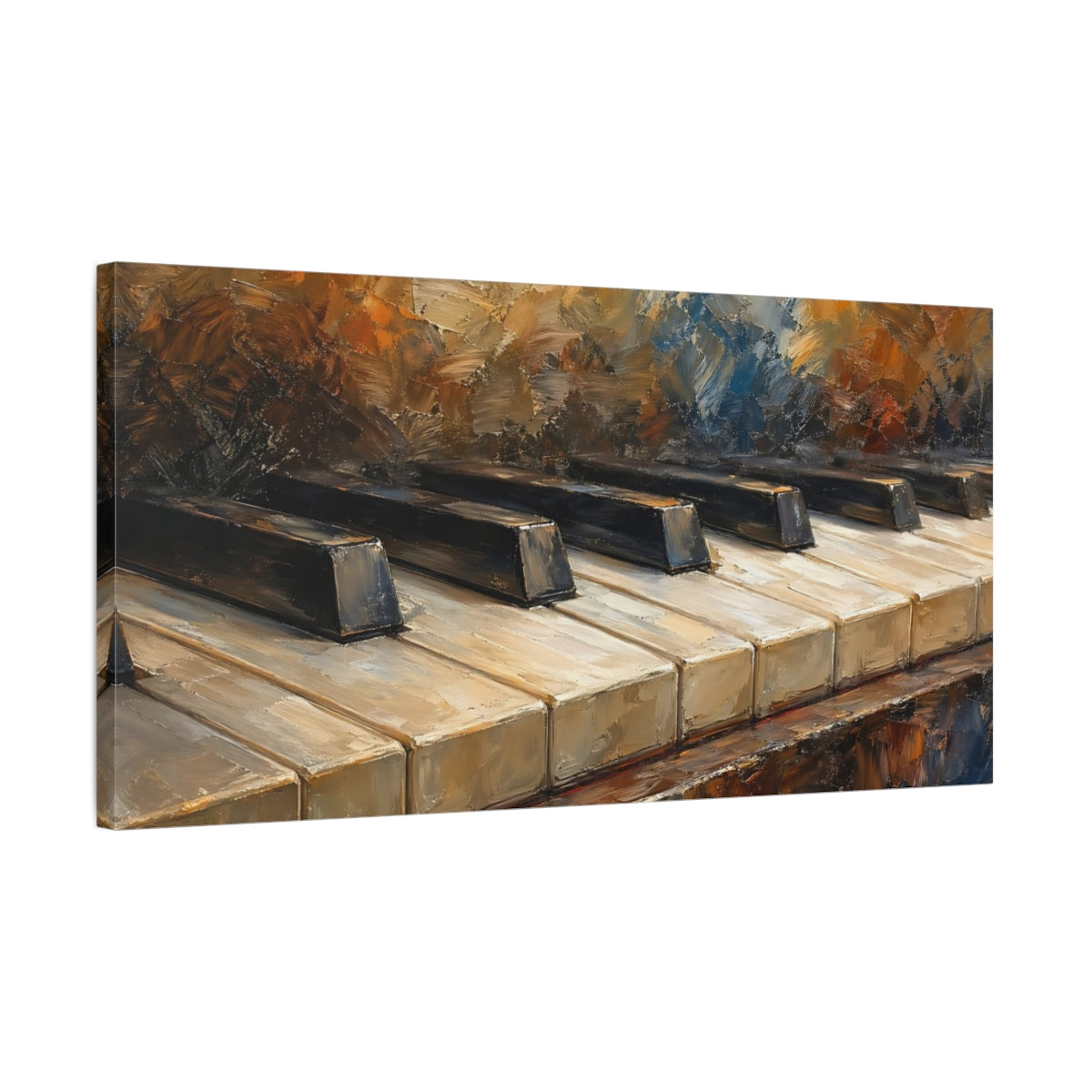 Side Mockup 1. Abstract Piano Keys Textured Piano Keys shown as stretched canvas wall art