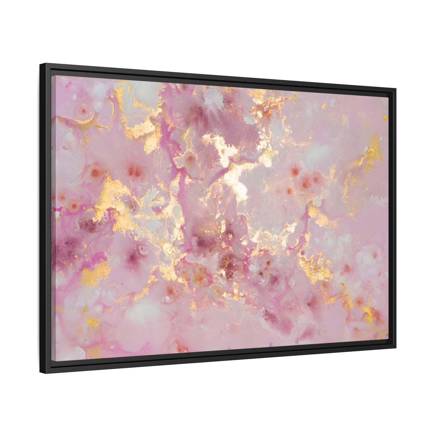 Abstract Pink Gold Marble Canvas - Modern Wall Art Print