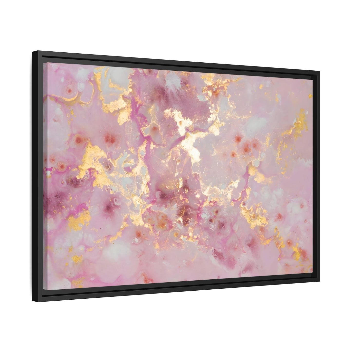 Abstract Pink Gold Marble Canvas - Modern Wall Art Print