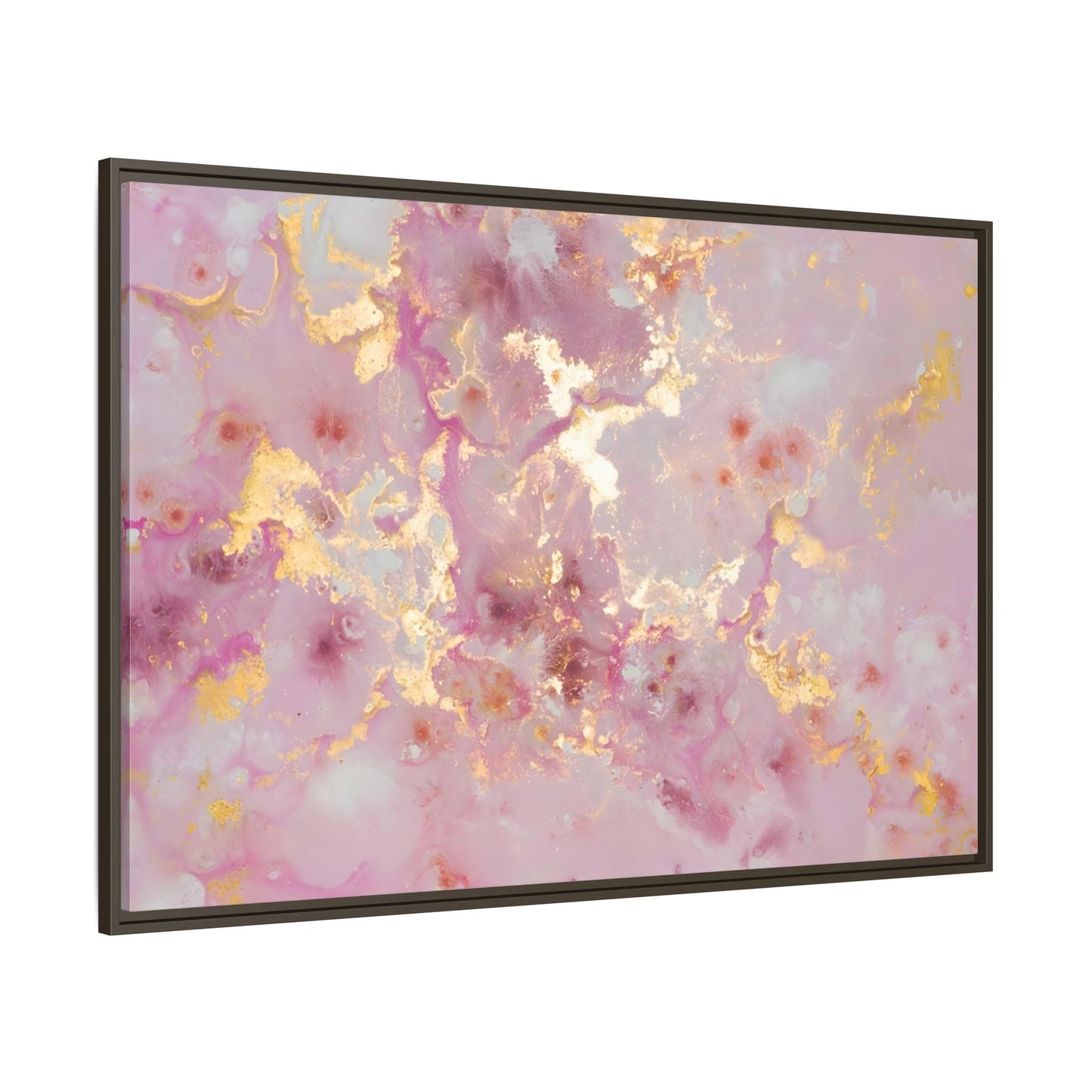 Abstract Pink Gold Marble Canvas - Modern Wall Art Print