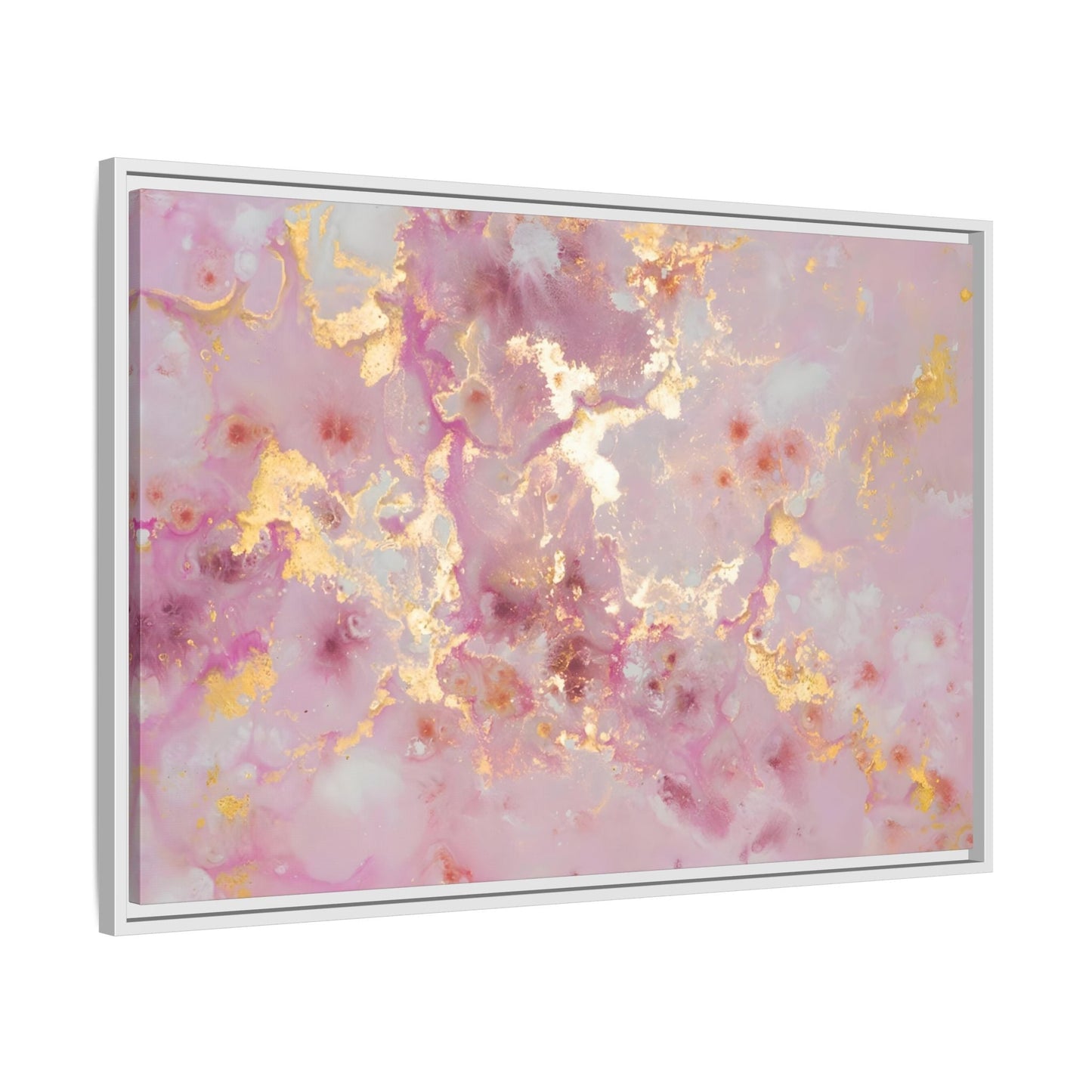 Abstract Pink Gold Marble Canvas - Modern Wall Art Print