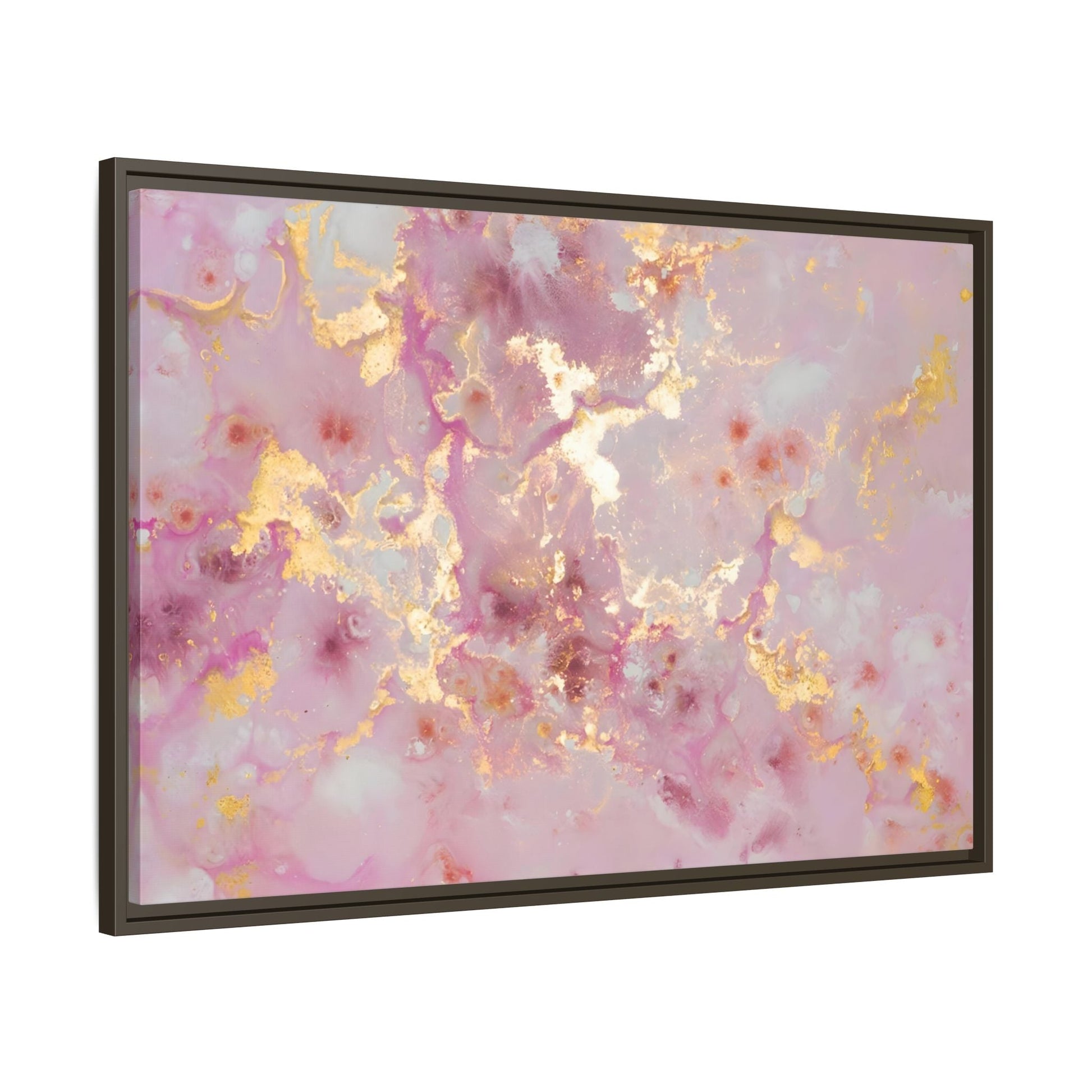 Abstract Pink Gold Marble Canvas - Modern Wall Art Print