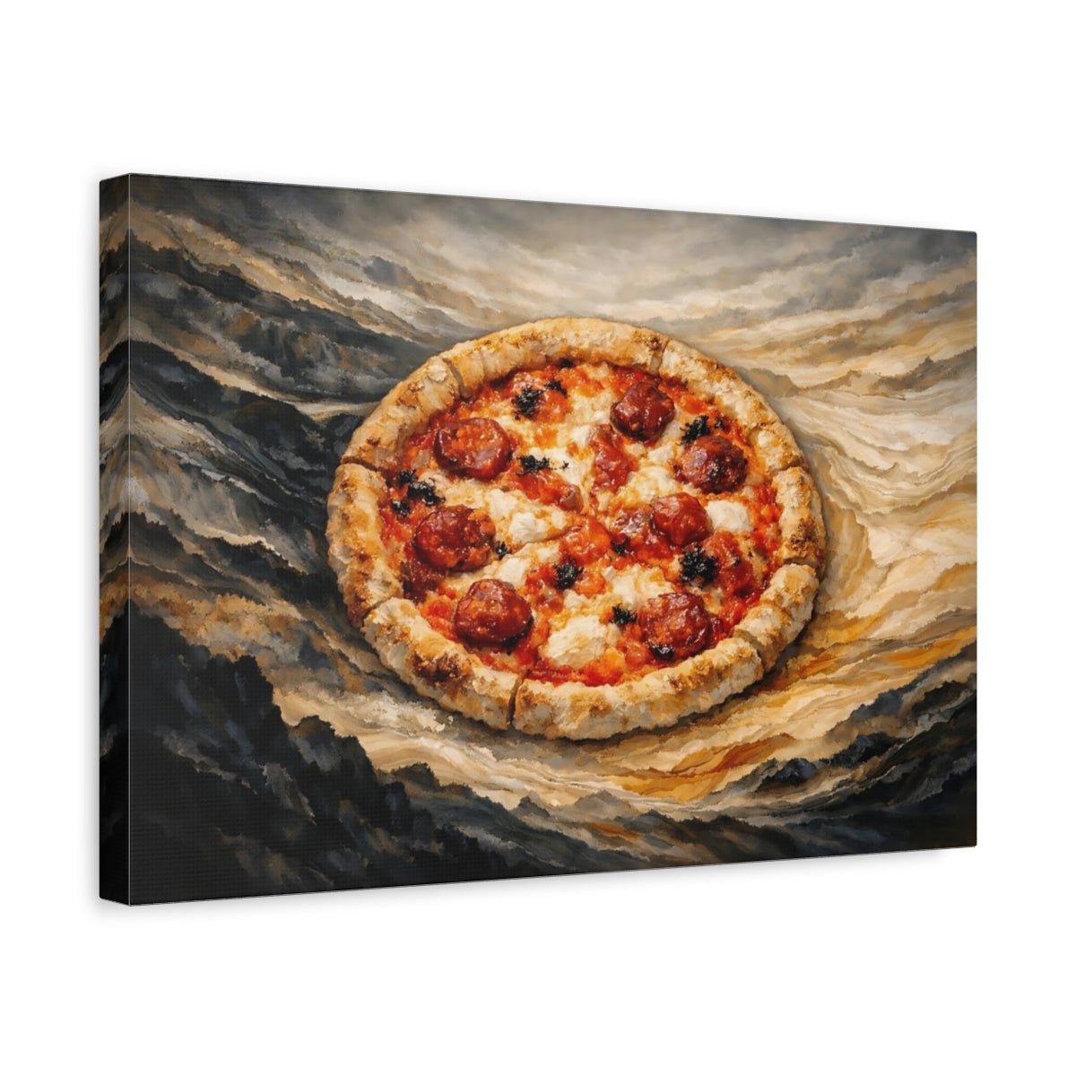 Abstract Pizza Rustic Art - Canvas Wall Art Print - YesArtYes