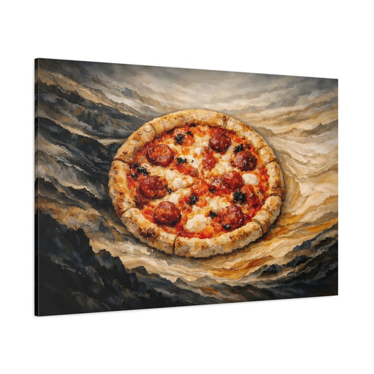 Abstract Pizza Rustic Art - Canvas Wall Art Print - YesArtYes