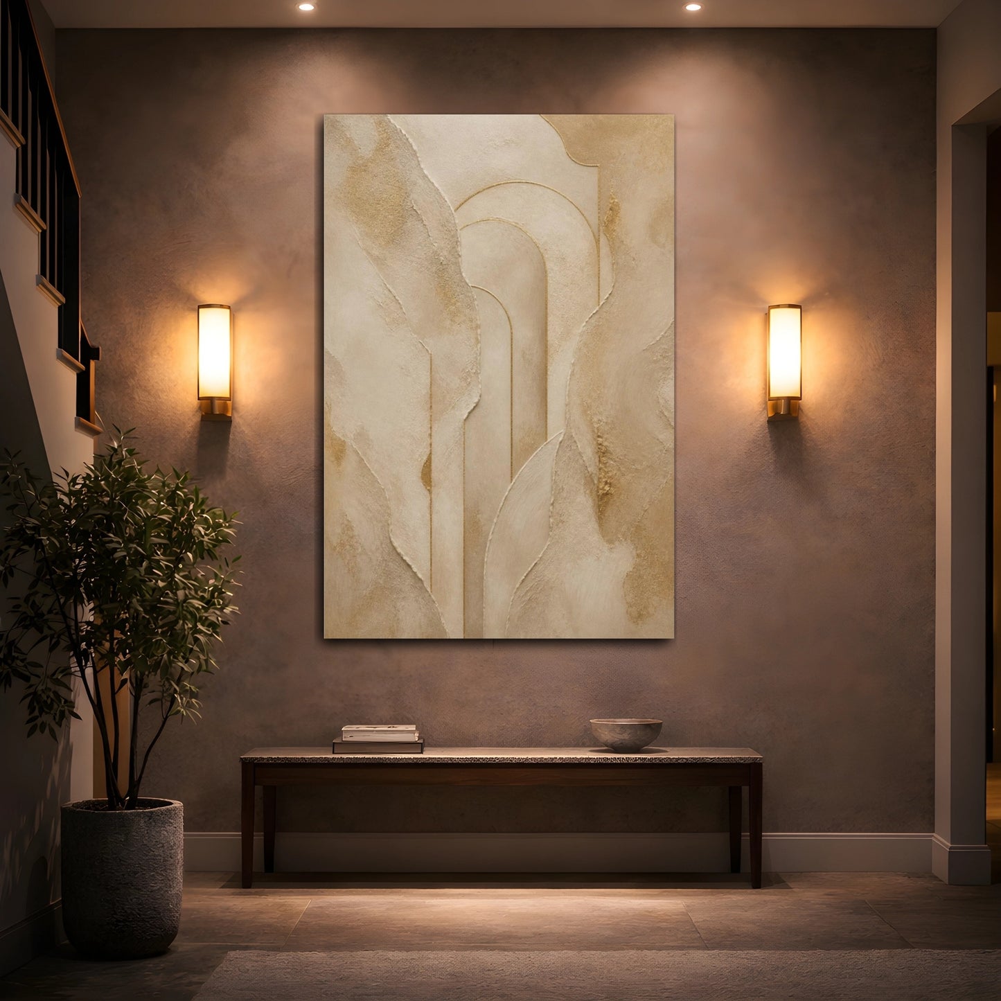 Mockup 2. Abstract Plaster Arch shown as canvas print