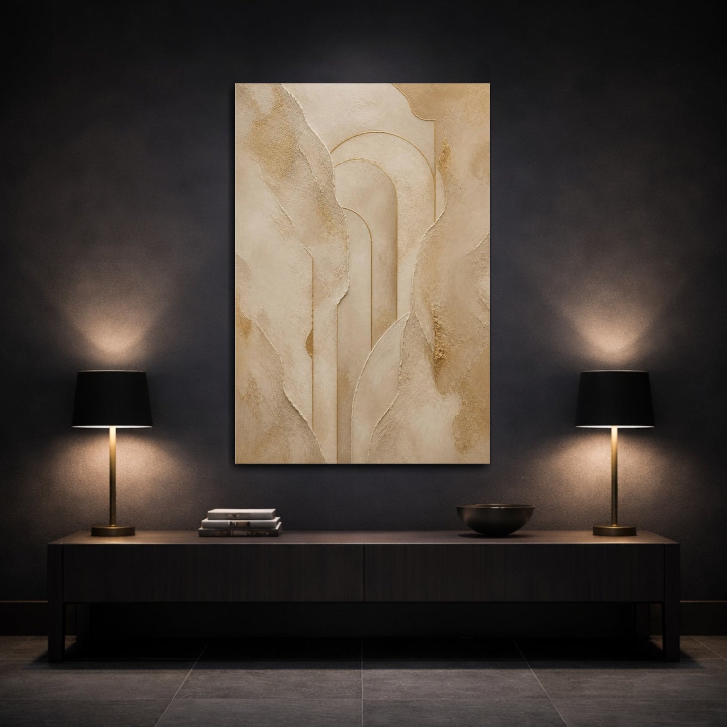 Mockup 3. Abstract Plaster Arch shown as canvas print