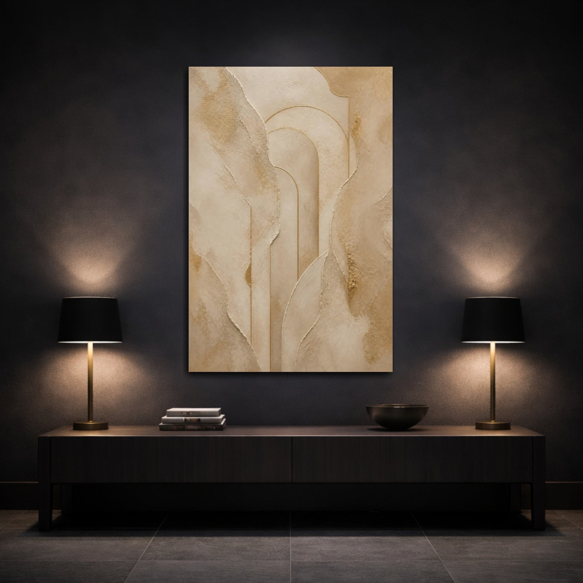 Mockup 3. Abstract Plaster Arch shown as canvas print