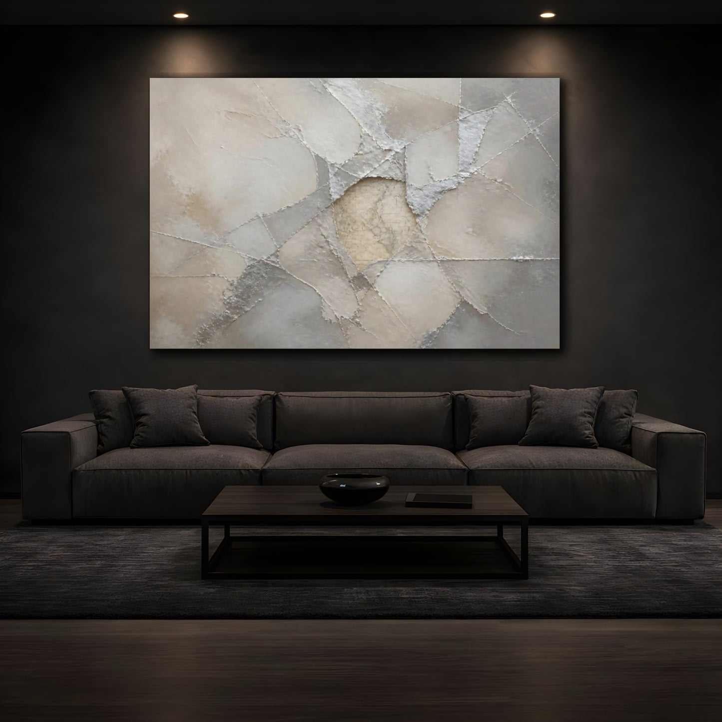 Mockup 3. Abstract Plaster With Map shown as canvas print