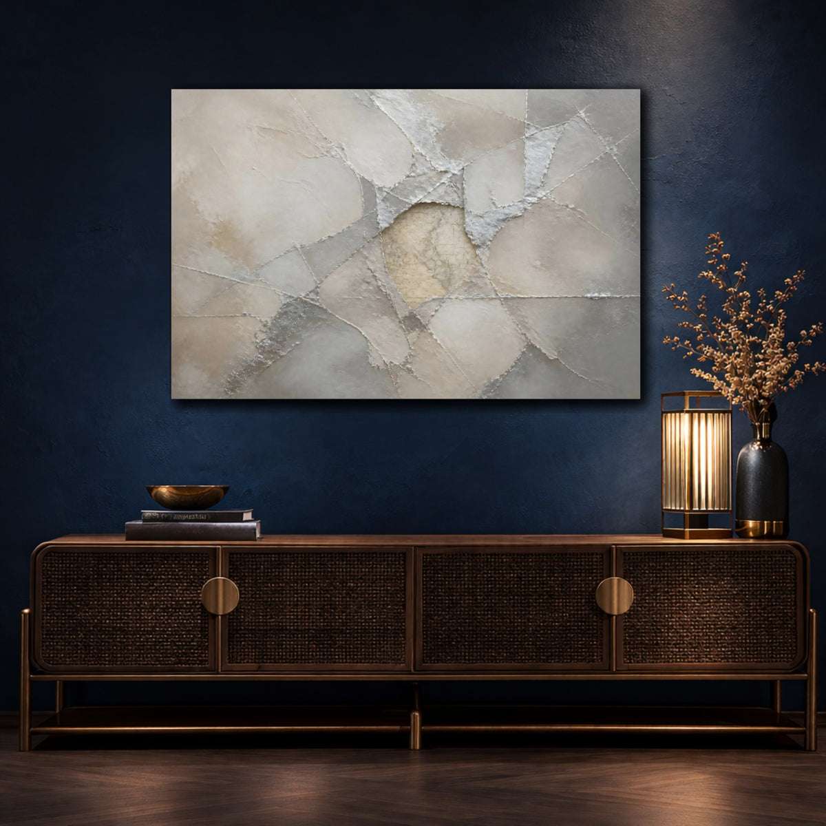 Mockup 4. Abstract Plaster With Map shown as canvas print