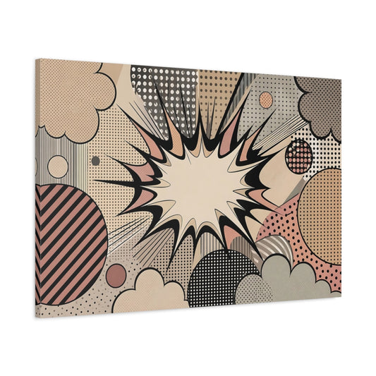 Main Mockup. Abstract Pop Art Explosion Pop Art Comic shown as stretched canvas wall art