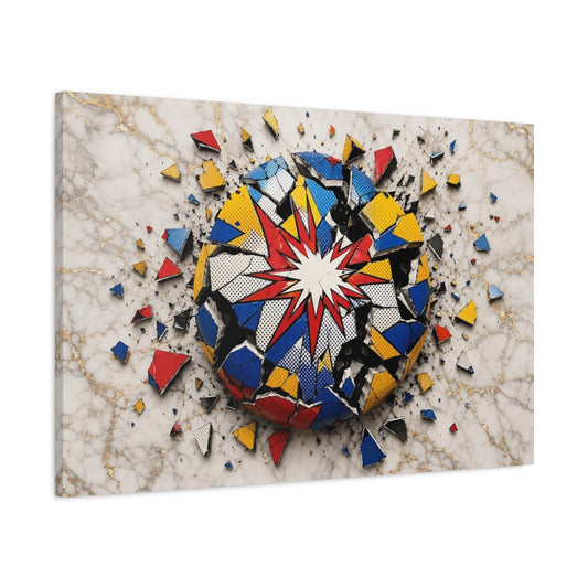 Main Mockup. Abstract Pop Art Sphere Colorful Pop Art shown as stretched canvas wall art
