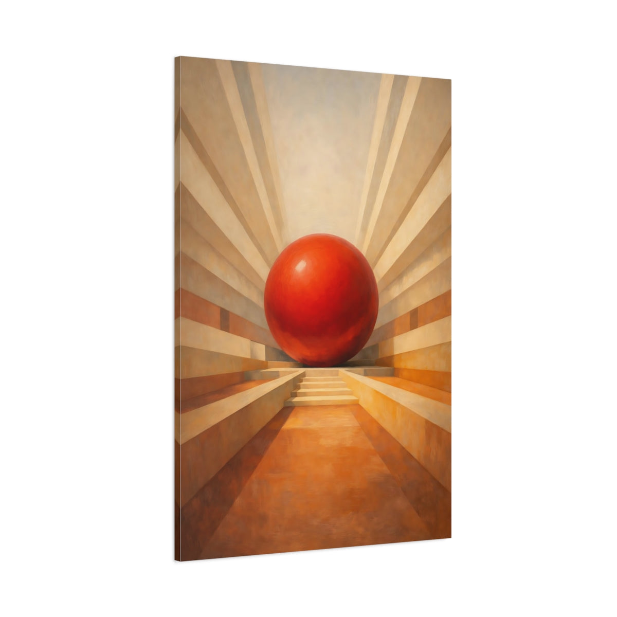Main Mockup. Abstract Red Sphere Red Sphere Abstract shown as stretched canvas wall art