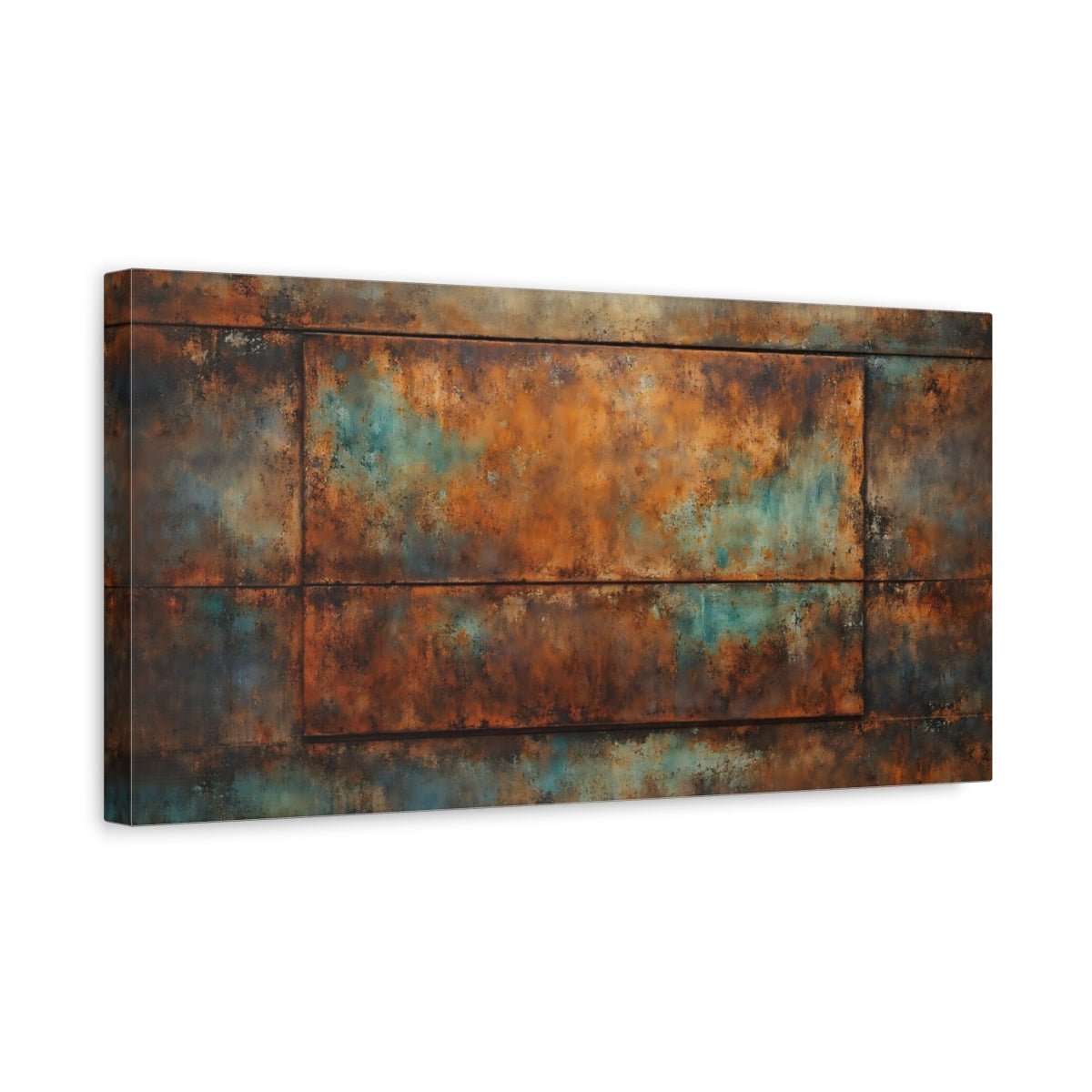 Abstract Rust Texture And Teal - Canvas Wall Art Print - YesArtYes