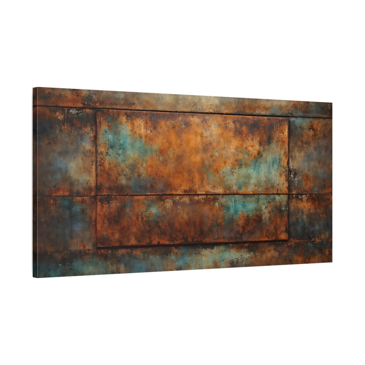 Abstract Rust Texture And Teal - Canvas Wall Art Print - YesArtYes