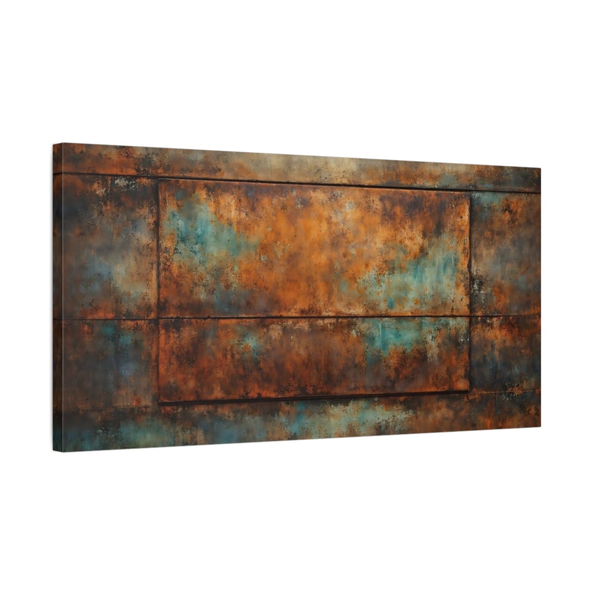 Abstract Rust Texture And Teal - Canvas Wall Art Print - YesArtYes