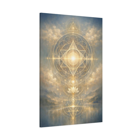 Abstract Sacred Geometry Golden Sacred Geometry shown as stretched canvas wall art