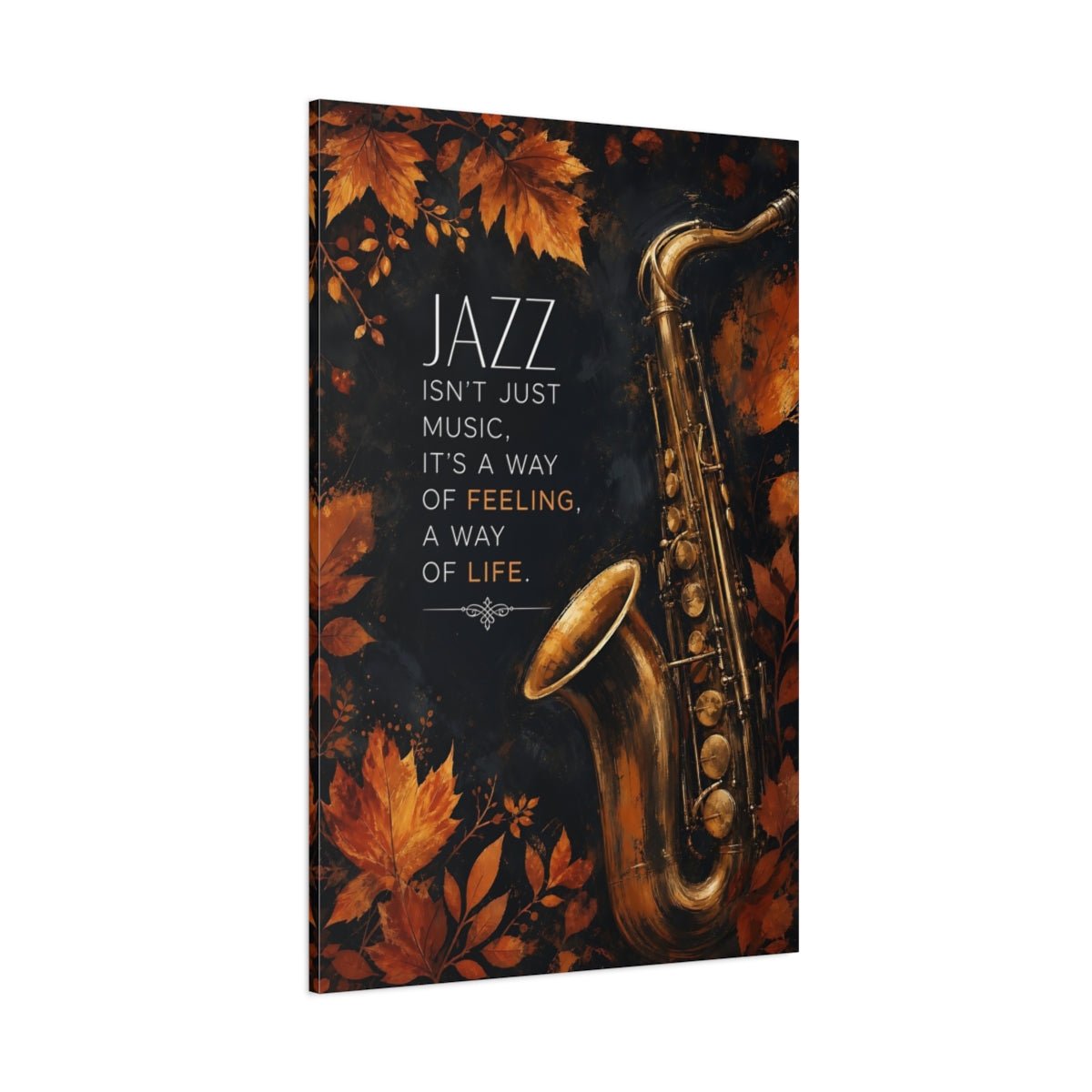 Abstract Saxophone Brown And Black Canvas Print – Decor for Living Room, Large Wall - YesArtYes