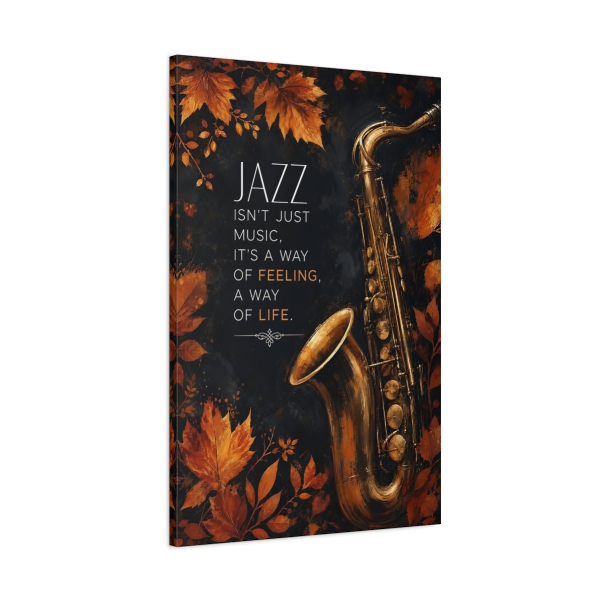 Abstract Saxophone Brown And Black Canvas Print – Decor for Living Room, Large Wall - YesArtYes