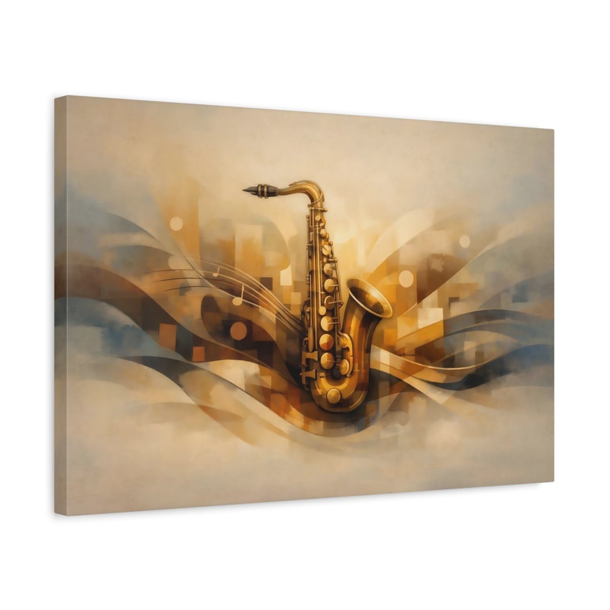 Abstract Saxophone Golden - Canvas Wall Art Print - YesArtYes