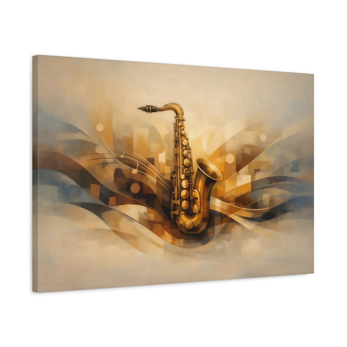 Abstract Saxophone Golden - Canvas Wall Art Print - YesArtYes